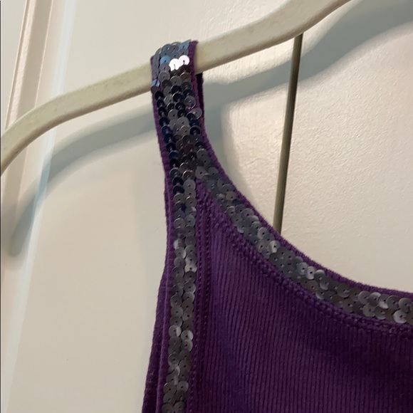 BCBG sequin trimmed purple tank top small - Picture 9 of 9